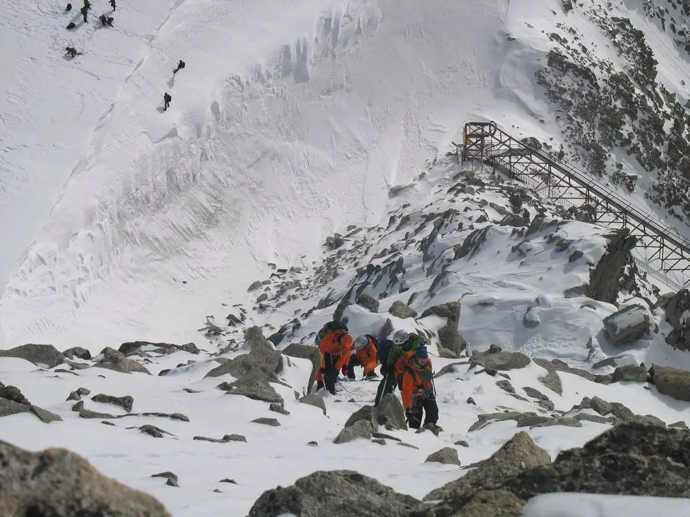 La 2ème cordée avec Matthieu dans les derniers passages de mixte