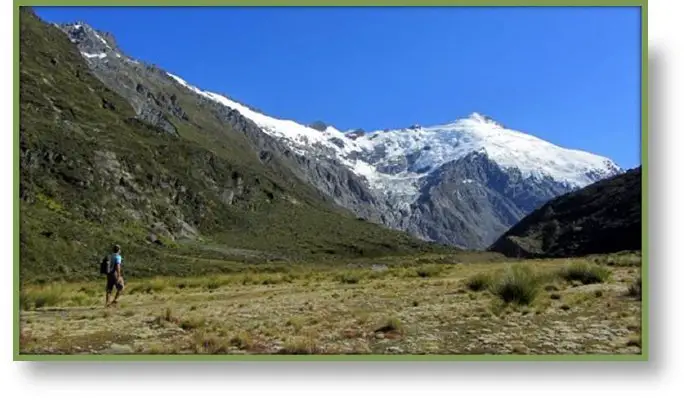 vue sur le glacier au Parc National du Mont Aspiring en Nouvelle Zélande
