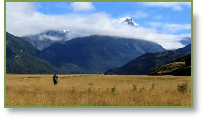 Forbes Mountains observé au loin en Nouvelle Zélande 