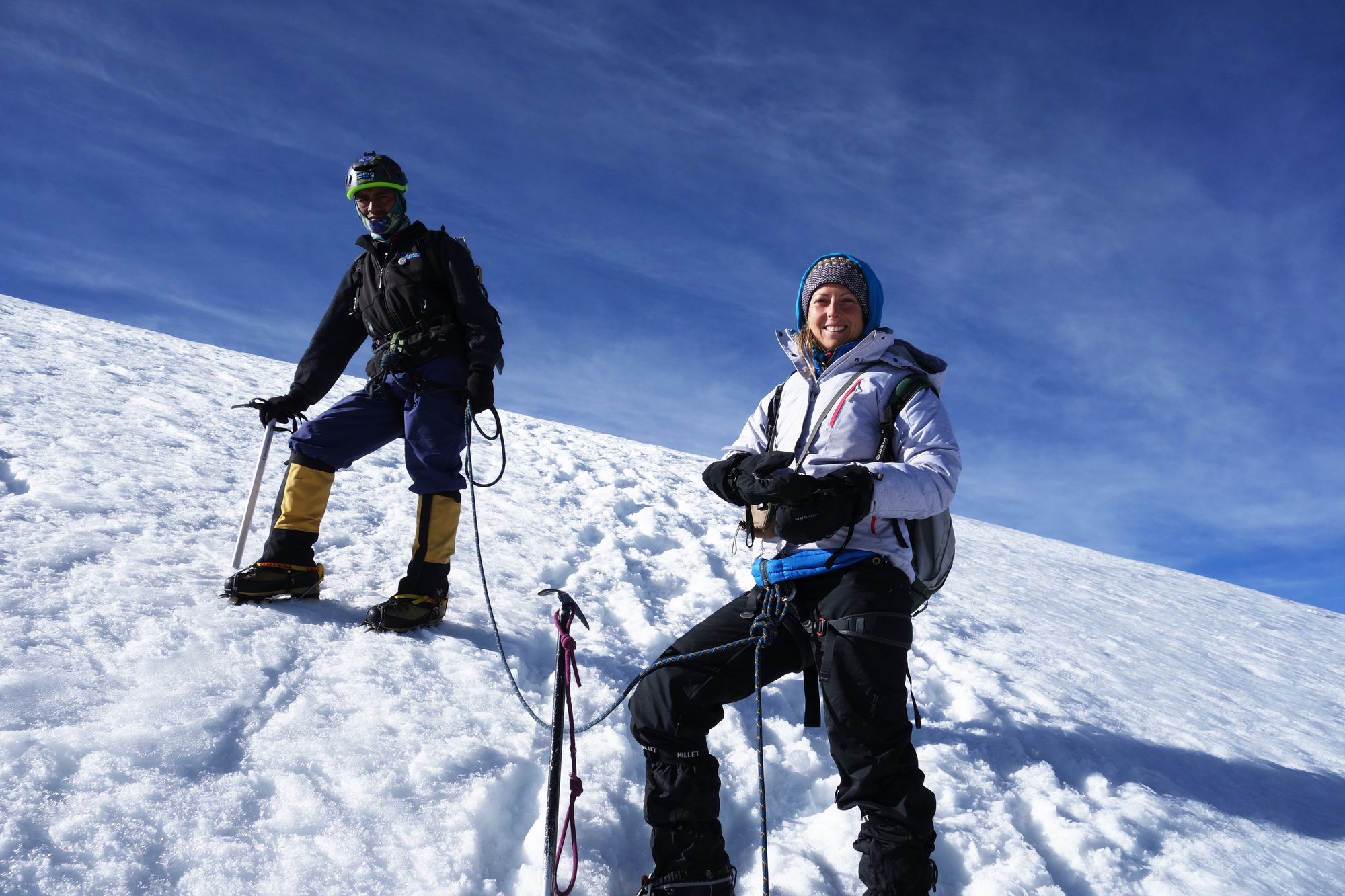 descente lors du séjour alpinisme dans la Cordillère Royale en Bolivie