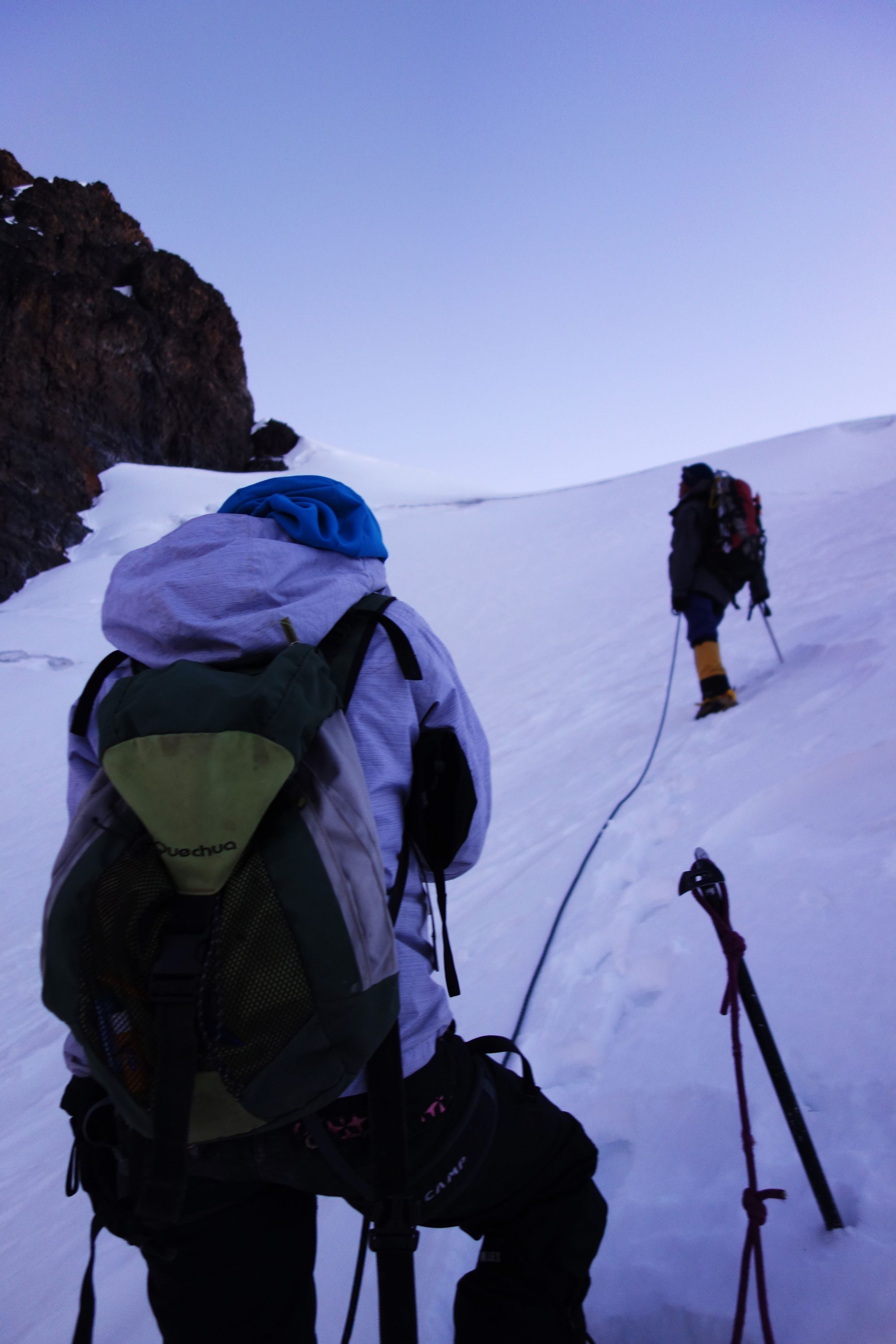 Le glacier pendant le voyage alpinisme dans la Cordillère Royale en Bolivie