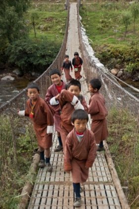 Pont suspendu au Bhoutan