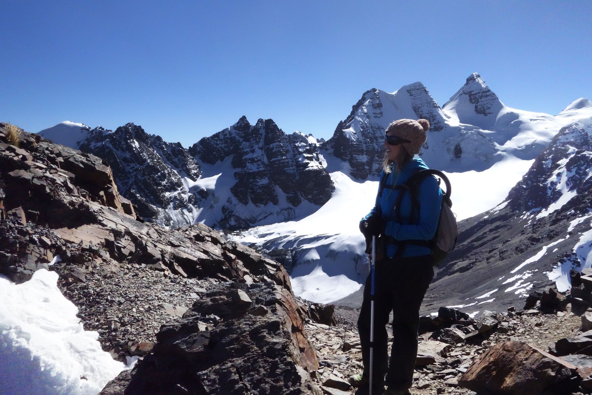 Manue durant le séjour dans la Cordillère Royale en Bolivie