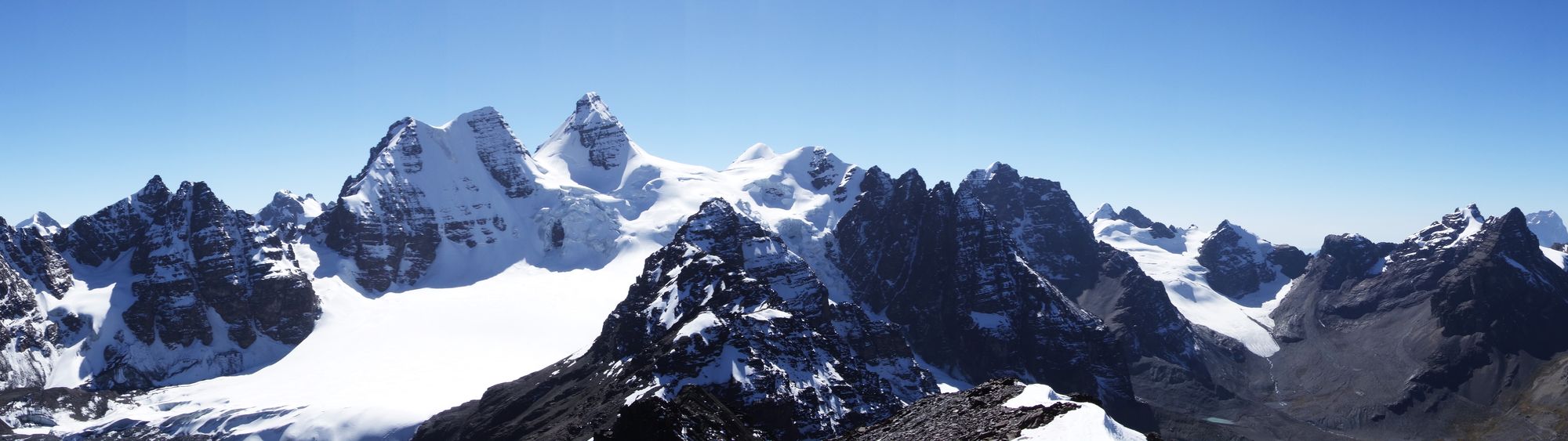 Condoriri depuis le Pico Austria durant le séjour dans la Cordillère Royale