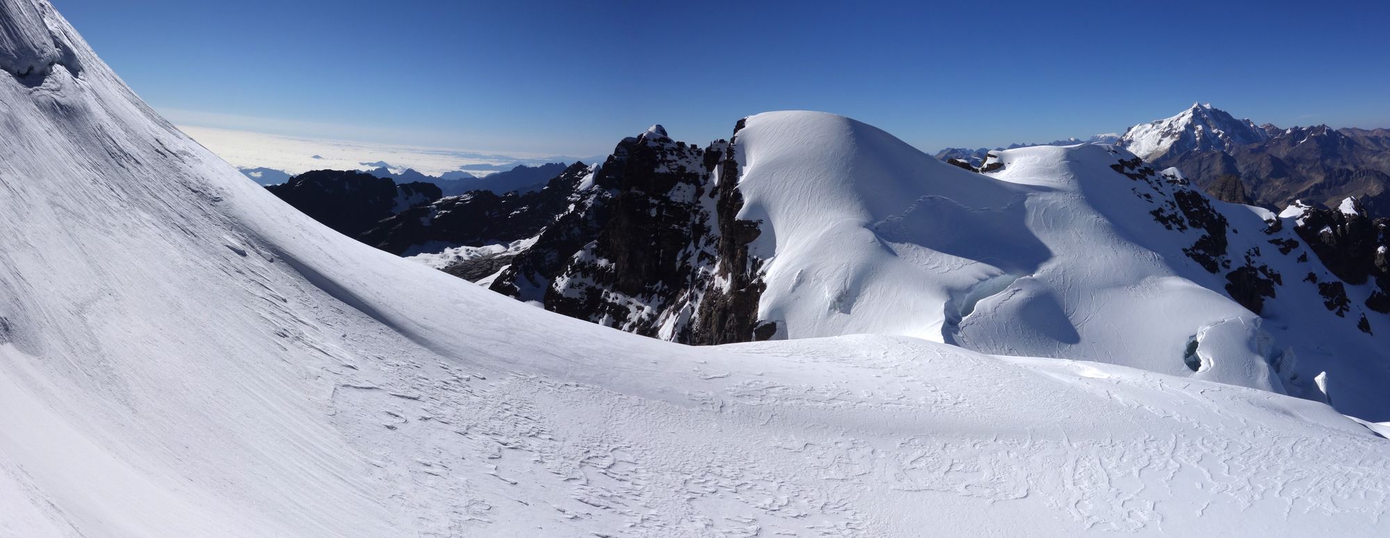 Le glacier du Condoriri durant le séjour alpinisme dans la Cordillère Royale