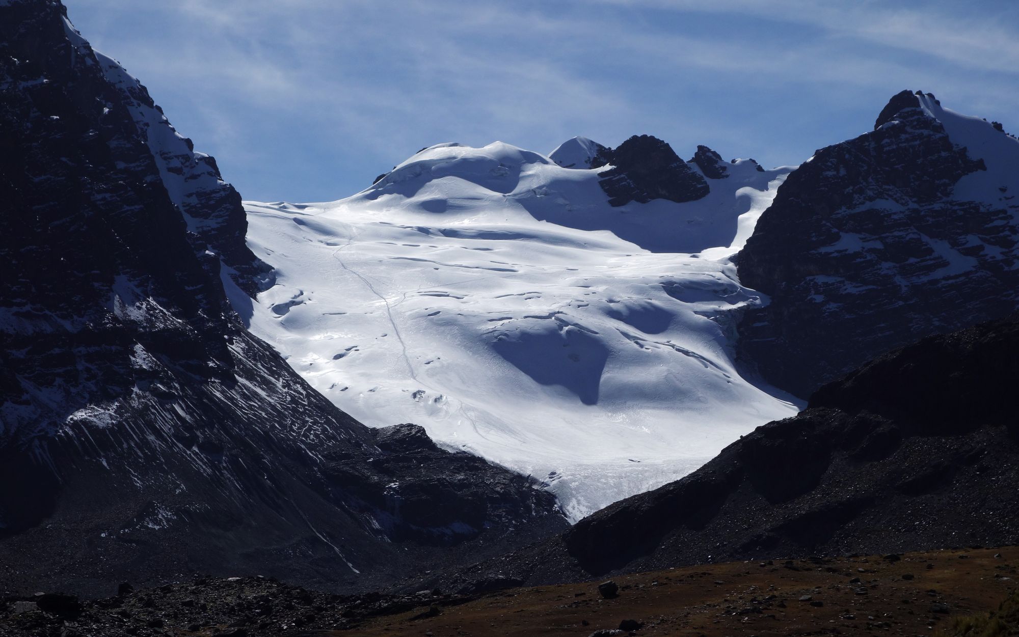 Trace lors du séjour alpinisme dans la Cordillère Royale en Bolivie