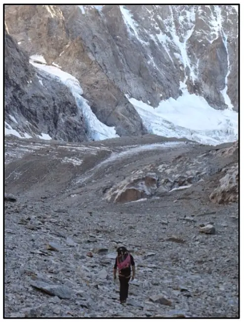 Approche sur le glacier Noir pour Le Pic sans Nom