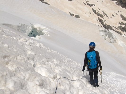 La descente après l'ascension de La Pointe de la Pilatte (3746m)