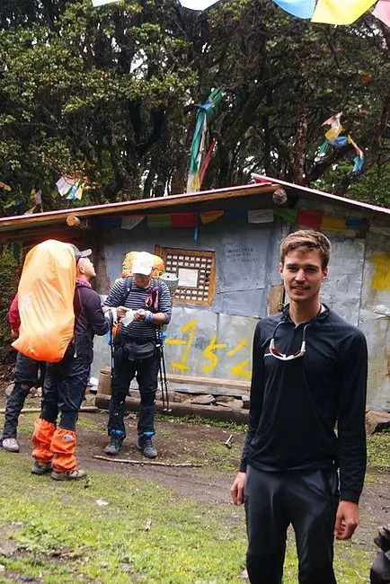 Pause lors du trek au Mont Gongga en Chine