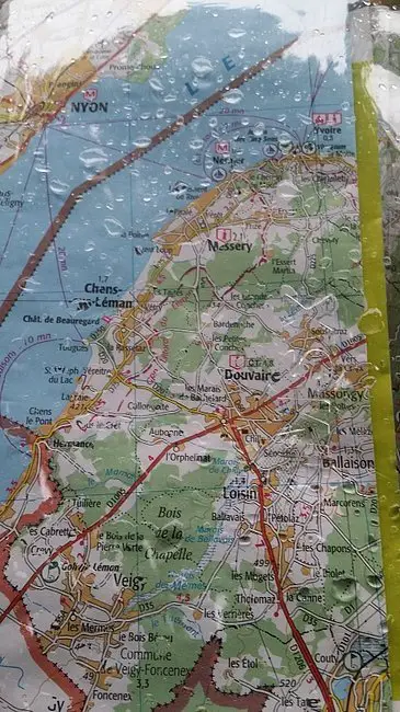Carte durant l'ascension du Mont-Blanc après avoir traversé Nyon