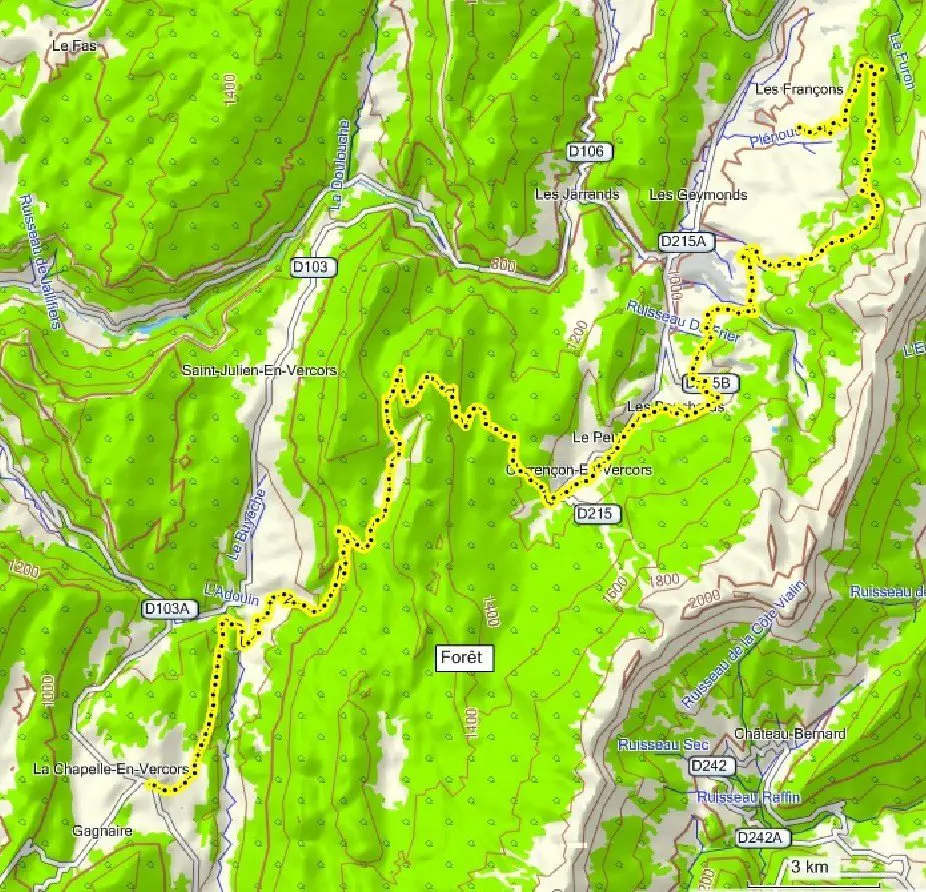 Étapes VTT, des Bruyères à La Chappelle en Vercors