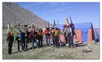 Les participants à l'expédition au Mustagh Ata en Chine