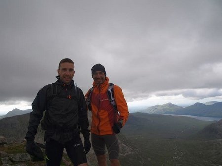 Au sommet du Ruadh-stac Mòr en Ecosse lors du Celtman Extreme