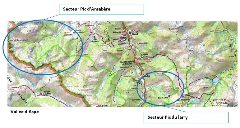 Carte de la vallée d’Aspe