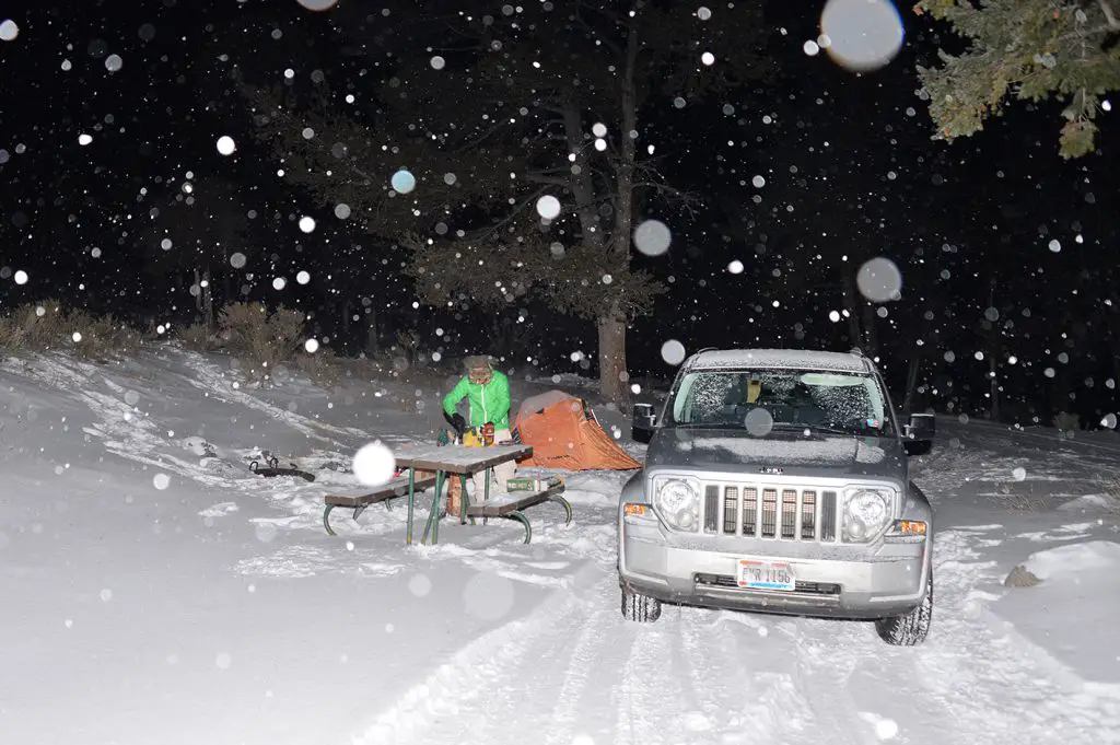 Campement dans le parc Yellowstone durant mon voyage aux Etats-Unis