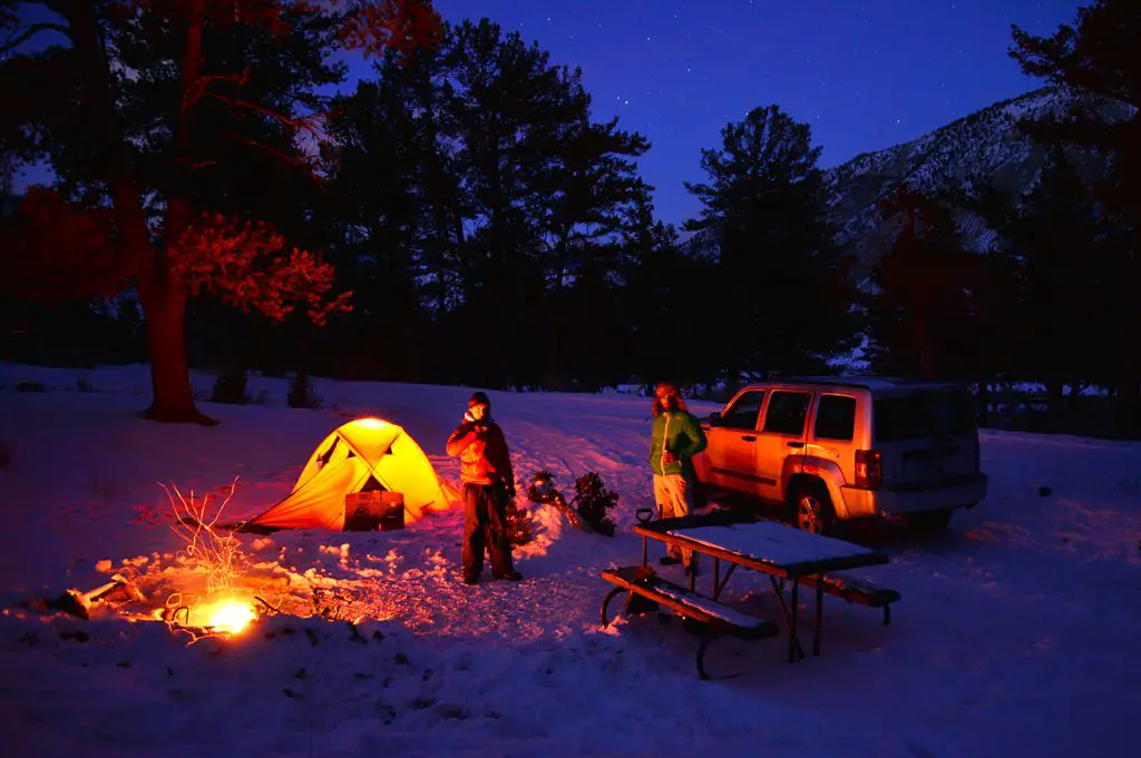 Campement au coeur du parc Yellowstone 