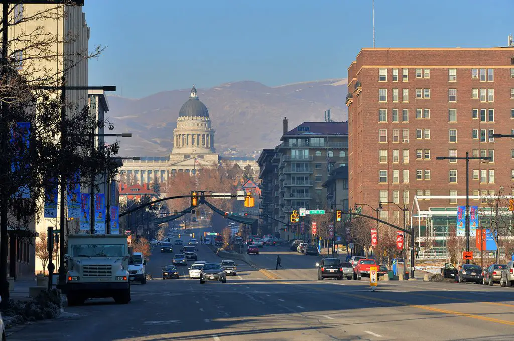 Au cœur de la ville de Salt Lake City