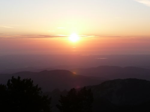 Sunset depuis le refuge lors de l