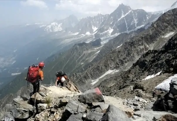 le dérochoir en Alpes près du Mont-blanc