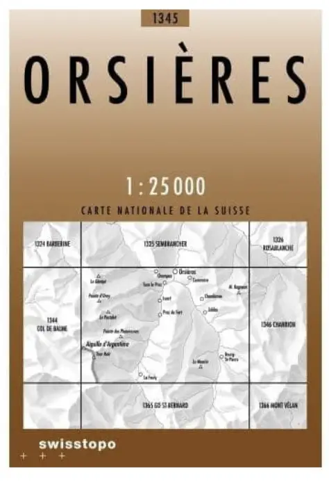 La Carte SWISSTOPO ORSIERES - SWISSTOPO 1345
