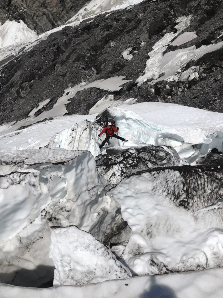 Gymnastique glaciaire lors de l