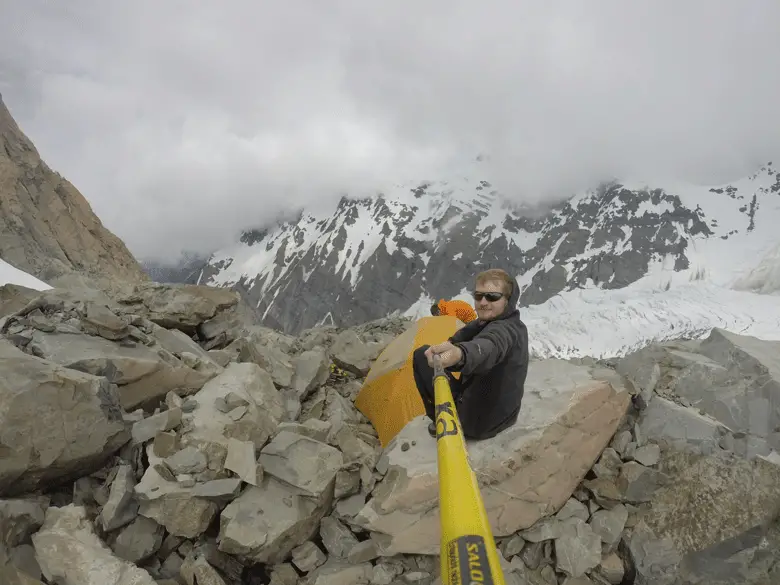 Alexis Colette lors de la grande traversée du Mont cook