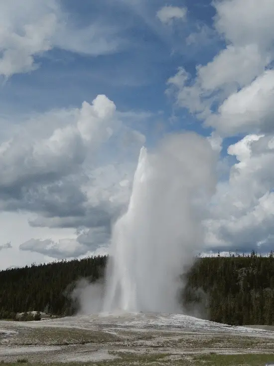 Un des nombreux geysers du parc durant notre voyage dans les parcs nationaux américain et canadien