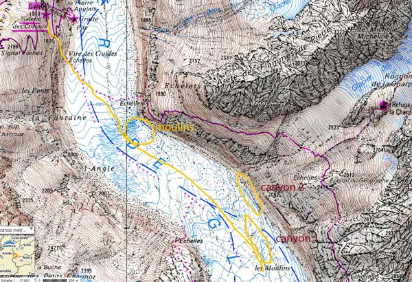 Infos carte des mer de glace près de Chamonix