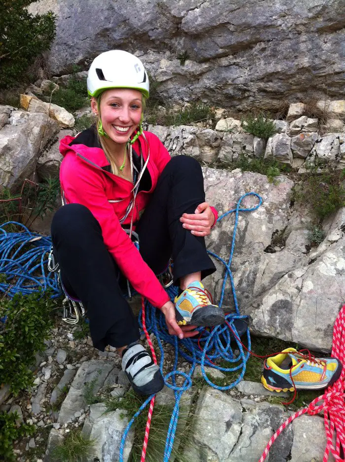 Anna juste avant le départ, tout sourire !