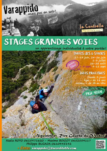 grimpe Stages-grande-voie-Varappido 