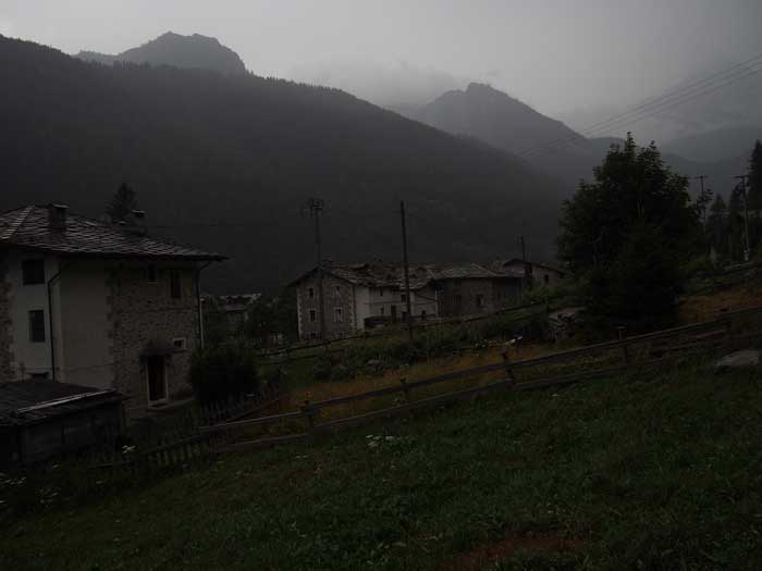 Ceresole Reale sous la pluie