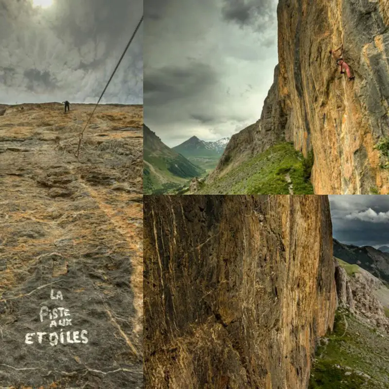 Lucas dans La piste aux Etoiles 7b+, Oscar dans son 7b et la vue sur le secteur, majeur !