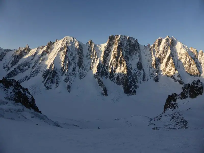 Faces nord du couloir en Y au col d