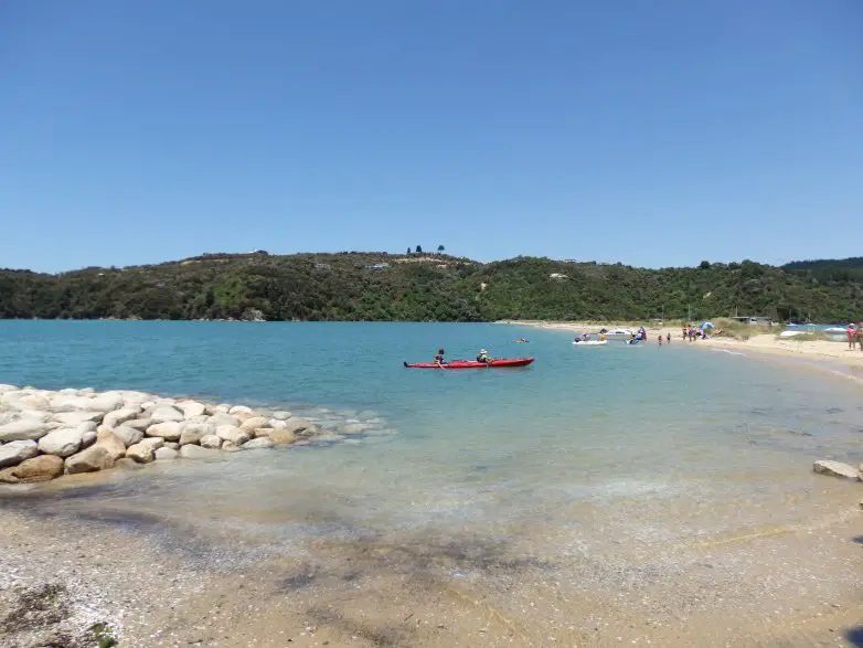 Pique-nique sur la plage lors de notre Trekking en Nouvelle Zélande