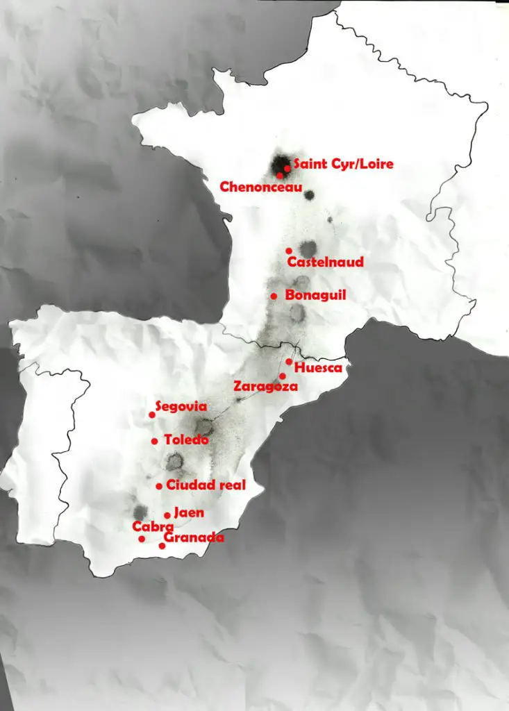 Carte projet initial du voyage en vélo