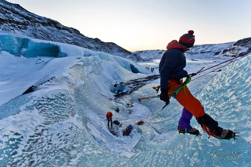 Alpinisme a solheimajokull en Islande