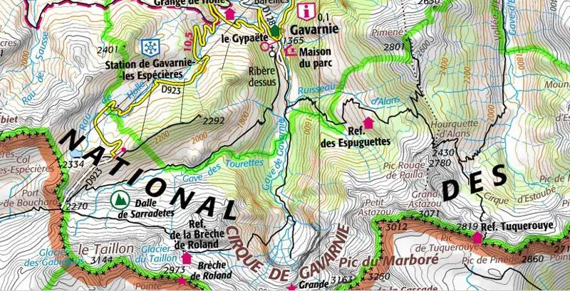 Carte du Cirque de Gavarnie