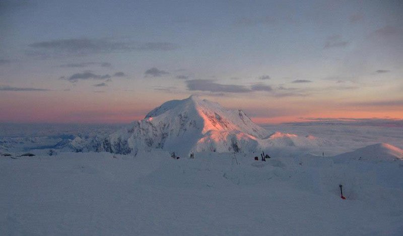 Coucher de soleil sur le Foraker