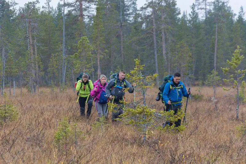 Début de la randonnée de 8 jours en Laponie Finlandaise