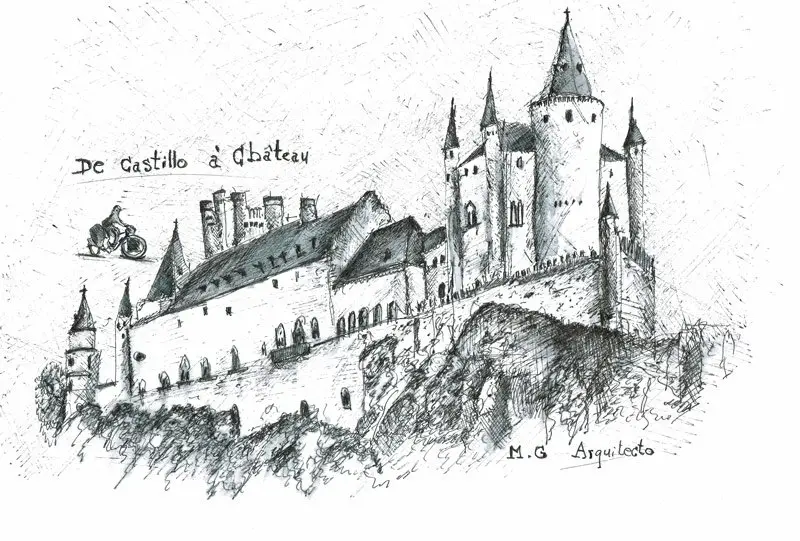 Dessin Carte postale Segovia