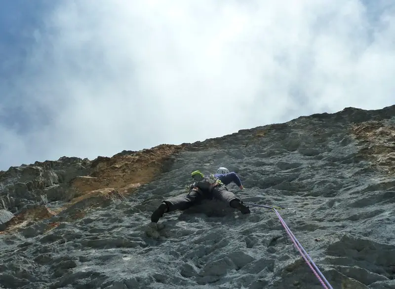 Droit dans le dévers au Wendenstock