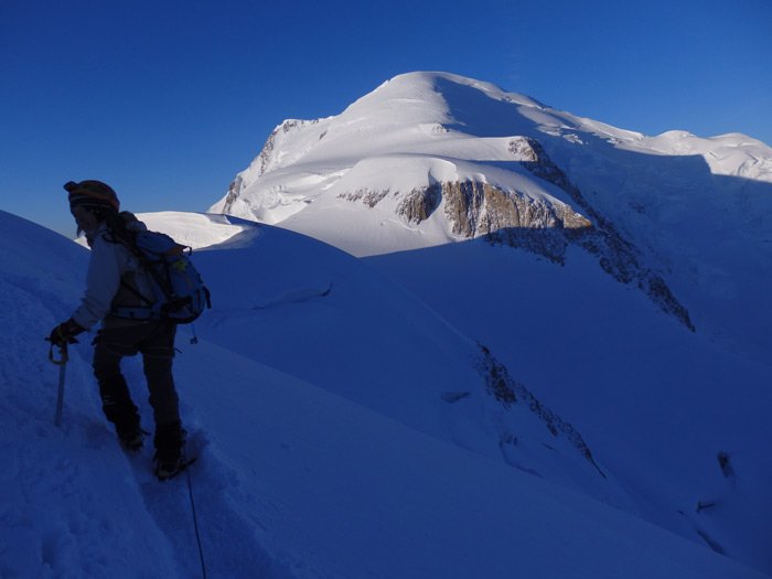 Objectif au mont blanc en vue