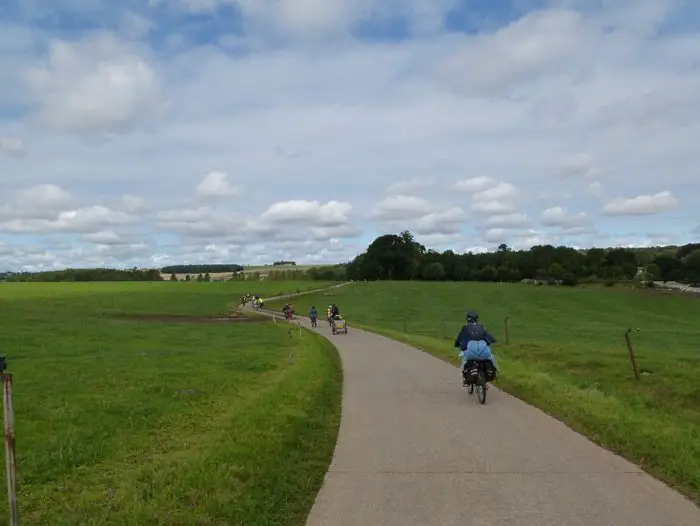 Paysage Condrusien pour rentrer vers Marchin pendant le circuit a Wallonne en vélo