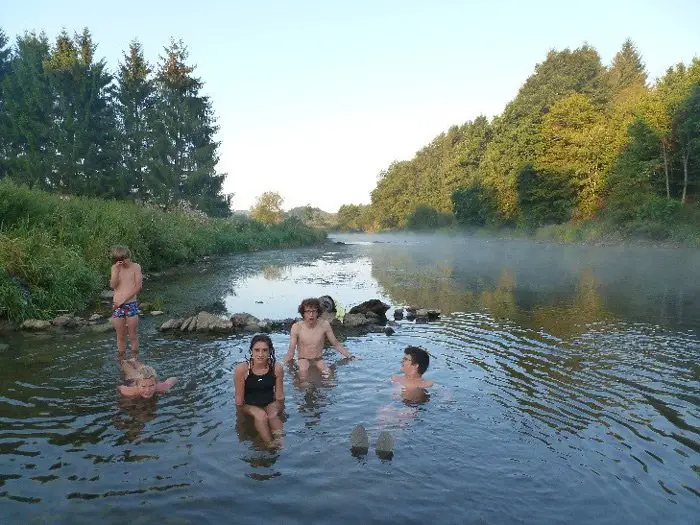 Petit bain matinal dans la rivière