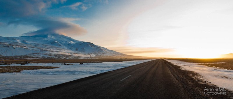 Route enneigée snaefellsjokull