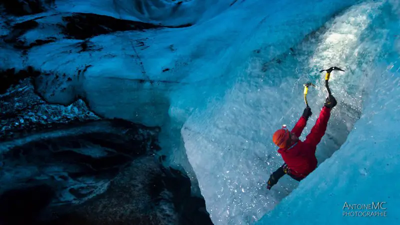 Seb en solo en alpinisme a solheimajokull