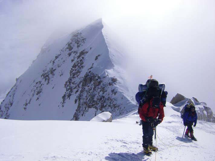 Sur l’arête de la West Butress