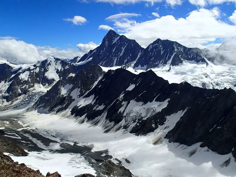 Vue sur les hauteur de Finsteraarhorn