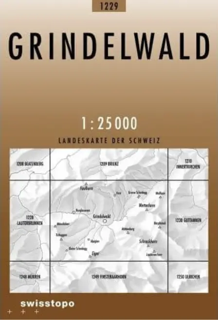 Carte SWISSTOPO GRINDELWALD - SWISSTOPO 1229