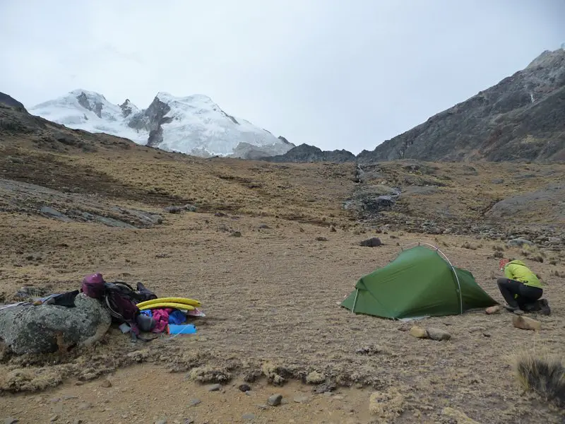 6ème bivouac entre les lacs Carrizal et Chojna Khota